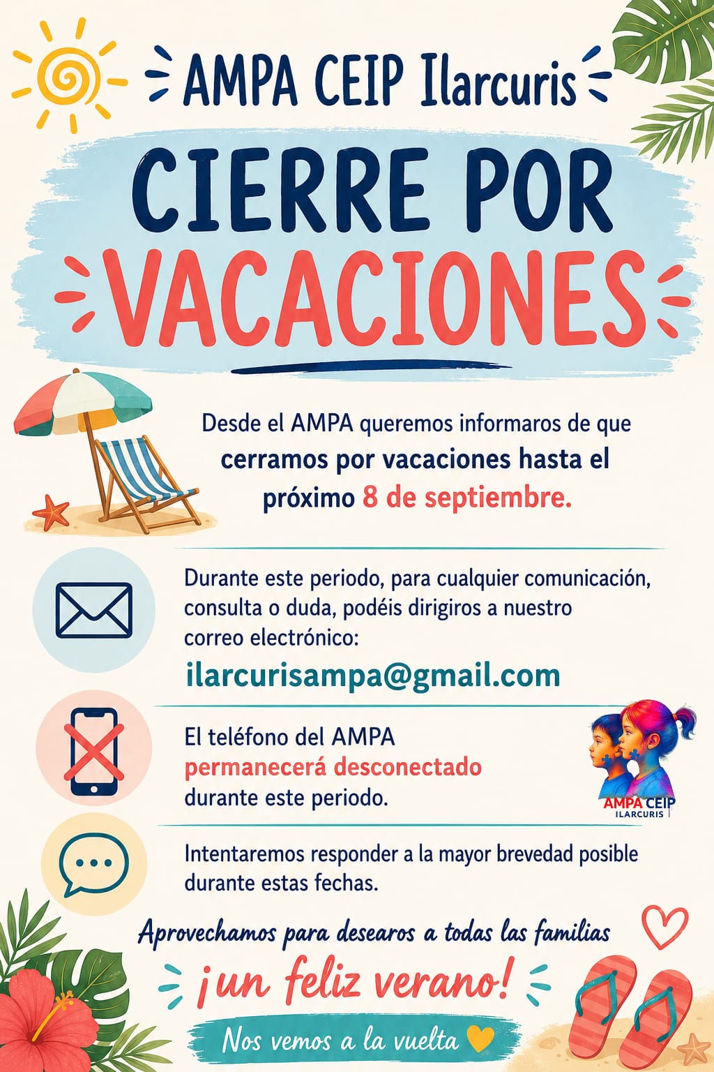 Cierre por Vacaciones